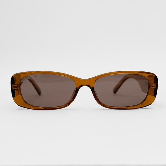 VERAL lentes de sol anteojos de sol estilo rave rectangulares marrones estilo fashion accesorios